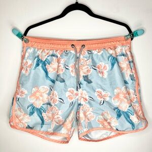 Floral Hawaiian Swim Shorts - Size XL
